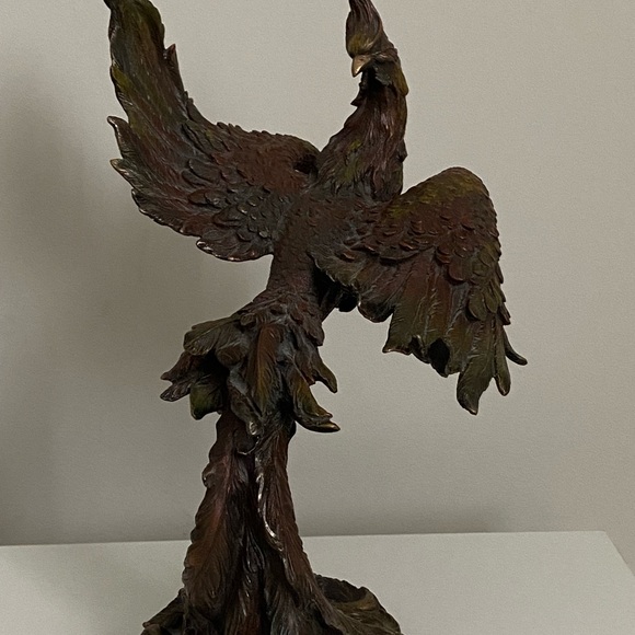 top collection Other - Top Collection 12" mythical rising fire phoenix statue in cold cast bronze